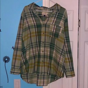 New! Green Universal Threads Flannel